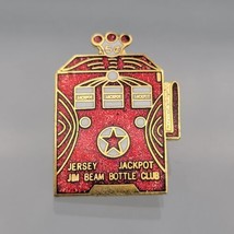 Jersey Jackpot Jim Beam Bottle Club Pin Slot Machine Button Hat Lapel Li... - $4.99