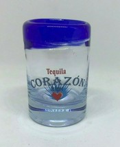 Tequila Corazon de Agave Handblown Blue Top Shot Glass Bar Shooter Souvenir - $5.99