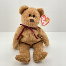 1993 Ty Beanie Baby “Curly” Bear Plush Toy Retired With Mint Tags Protected - £15.81 GBP