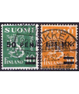 ZAYIX Finland 195-196 Used Surcharged Coat of Arms National Emblems 0510... - £3.51 GBP