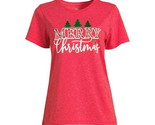 Way to Celebrate Women&#39;s Merry Christmas Graphic T-Shirt, Size XL (16-18... - £15.86 GBP