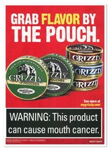 Grizzly American Snuff Grab Flavor by the Pouch 2016 Print Magazine Toba... - $9.70