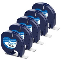 5 X Plastic Label Refills 91331 Replacement For Dymo Letratag Refills 1/2 X 13Ft - £19.69 GBP