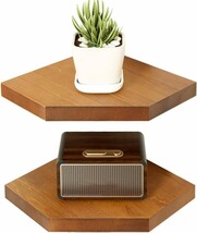 Habudda Corner Shelves, Wall Mounted Storage Display Shelves For, Golden... - $604.99 MXN