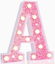 Pink Letter A Of The Pooqla Led Marquee Letter Lights, Pink Letters Glitter - £23.72 GBP