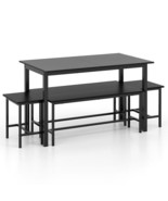 5 Piece Dining Table Set for 4-6 with 2 Benches &amp; 2 Stools for Kitchen D... - $312.79