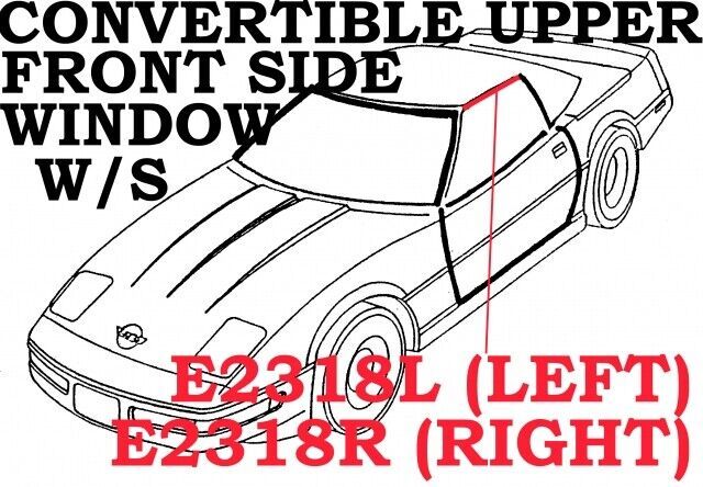 Primary image for 1986-1996 Corvette Weatherstrip Upper Front Side Window Convertible USA Left
