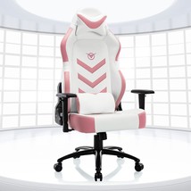 Big And Tall Pink Gaming Chair 350Lbs-Racing Style Computer Gamer Chair, High Ba - £220.32 GBP