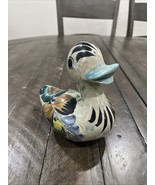 Vtg Ceramic Tonala Mexico Pottery Duck Hand Painted Floral Design 6” - $368.27 MXN