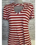 Rock Steady Red White Striped Sailor Pin Up 1950&#39;s Top Blouse Size XL - $15.88