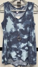 Nwt New Release Lu La Roe Small Blue Tones Camouflage Ribbed Kristina Tank Top - £23.91 GBP