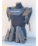 Medieval Black Undead Pair Of Pauldrons With Gorget Armor Larp Armor Cos... - $363.47 CAD
