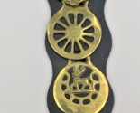 Vintage Brass (Set of 6) Horse Medallions on Strap Bridle strap Decor - $40.80