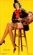 MUTOSCOPE Pin-Up Girl PALETTE ABLE Vintage USA card-BK50 - $13.86