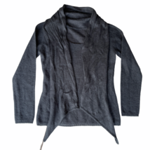 Max Mara Cashmere Sweater Womens M Gray Tie Neck Front Mohair Long Sleeve - £47.06 GBP