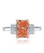IGI 2.15 TCW Fancy Vivid Pink Radiant Lab Grown Diamond Ring 14k Two Ton... - $2,774.26 CAD