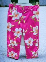 Lauren Ralph Lauren Ladies Pink Floral Flat Front Straight Legt Pants Size 8 - £26.18 GBP