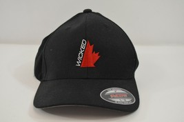 Wicked Canada Maple Leaf Hat Flex Fit Small / Medium Unisex Black Sports... - $24.00
