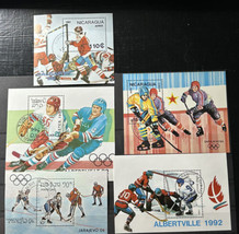 Winter Olympics Albertville Sarajevo Calgari Vintage set of 5 Post Stamp... - $13.30