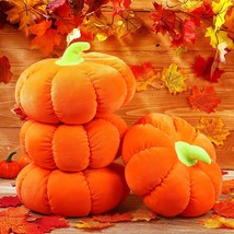 4 Pieces Pumpkin Toy Fluffy Stuffed Pumpkin Throw Ow Soft Thanksgiving - £26.88 GBP