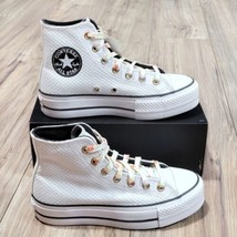 Converse Chuck Taylor Lift High Splatter Womens Size 6.5 Platform White Shoes - £55.31 GBP