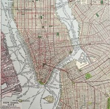New York City NY Map Lithograph 1909 Hammond Art Print United States LGADMap - £32.71 GBP