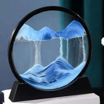 3D Moving Sand Art Picture Round Glass Deep Sea Sandscape Hourglass Quicksand Cr - £5.52 GBP