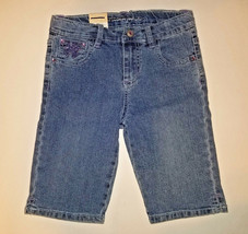 Arizona Jean Co. Girls Jean Shorts Bermuda Adjustable Waist Sizes-5 ,6 o... - $17.99
