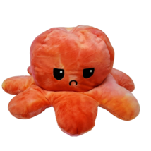 TeeTurtle Reversible Octopus Tie Dye Plush 5 Inch Tall Pink Orange - £10.11 GBP