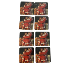 Coca-Cola Santa Claus Cork Coasters Set of 8 Vintage Christmas Decor - $17.58 CAD