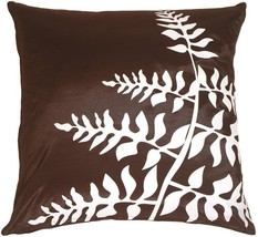 Pillow Decor - Brown with White Bold Fern Throw Pillow  - SKU: KB1-0009-02-20 - £23.94 GBP