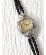 Vintage Bulova Ladies Watch art deco 10k RGP Bezel Rolled Gold Plated bl... - $42.00