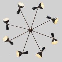 Mid Century Modern Italian Chandelier In The Style Of Stilnovo 8 Arms Diabolo - £474.58 GBP