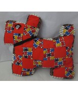 Vintage Handmade Patchwork Quilt Scottie Dog Stuffed Animal 13”x 14” Pillow - £15.84 GBP