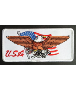 USA Bald Eagle Cannon American Flag Embroidered Motorcycle Biker 4.75&quot;w ... - $5.99