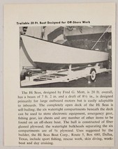 1961 Magazine Photo Hi-Seas 20&#39; Boats for Off-Shore Made in Dallas,Texas - £6.94 GBP