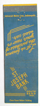 St. Joseph Bank - South Bend, Indiana 20 Strike Bank Matchbook Cover Matchcover - £1.58 GBP