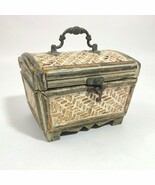 Wooden Chinese Style Trinket Box with Latch and Handle 6.5x4.5x5 inches ... - $27.77 CAD