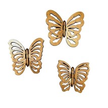 Vintage Gold Toned Plastic Butterflies Wall Decor Art Monarchs Set of 3 ... - $13.44