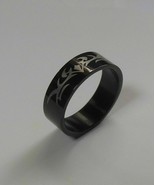 Stainless Steel Tribal 1 Black Ring - €13,79 EUR