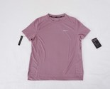 Nike Women Dri-FIT Miler Running Top Mesh Fabric AT4196-515 Dusty Mauve ... - £18.05 GBP