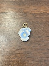 Nolan Miller Flower Charm White Blue Rhinestones - $16.83