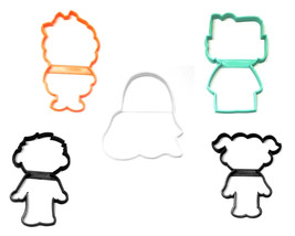 Kids Costumes Outlines Trick Treat Halloween Set Of 5 Cookie Cutters USA PR1387 - £7.20 GBP