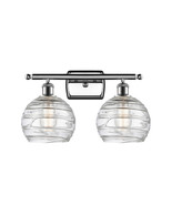 Bath Vanity Light Athens Deco Swirl 8&quot; Polished Chrome 516-2W-PC-G1213-8... - $321.62