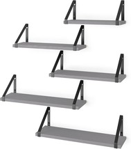 Fixwal Floating Shelves, Gray, 4 Points 7 Inches Wide,, Farmhouse Style. - £27.77 GBP