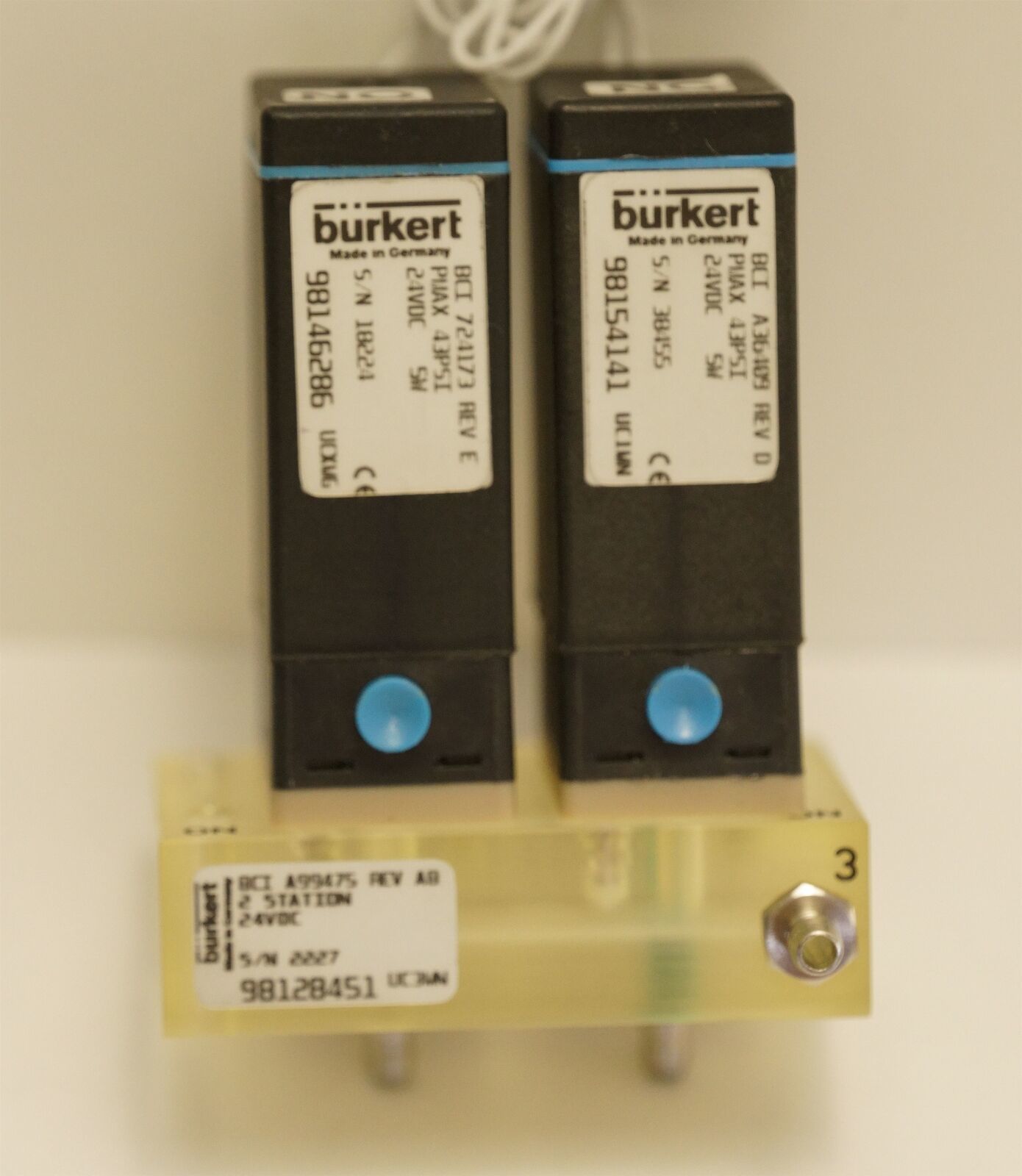 Burkert BCI A99475 98128451 Valve Assy 24V, BCI A36409 &amp; BCI 724173 - $21.53
