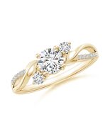 ANGARA 0.76 Ctw Three Stone Natural Diamond Twisted Vine Ring in 14K Sol... - $2,828.24