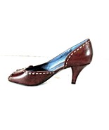 Naturalizer Brown Peep Toe Slip On Pumps Heels Shoes Women&#39;s 7 M (SW36) - £17.52 GBP
