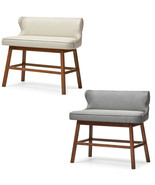 Modern Bar Bench Banquette Beige Or Gray Fabric Nail Head Trim - $350.89