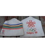 Calgary 1988 Olympics 2 Official Tuques Hats stored well in medium Condi... - $8.95